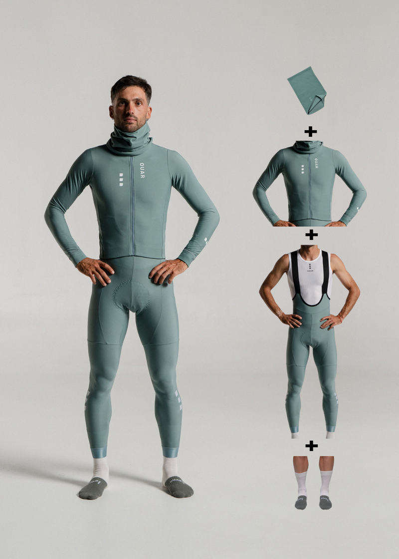 JUNGLE LS JERSEY + EUCALYPTO LONG BIBS + NECK WARMER + MERINO SOCKS
