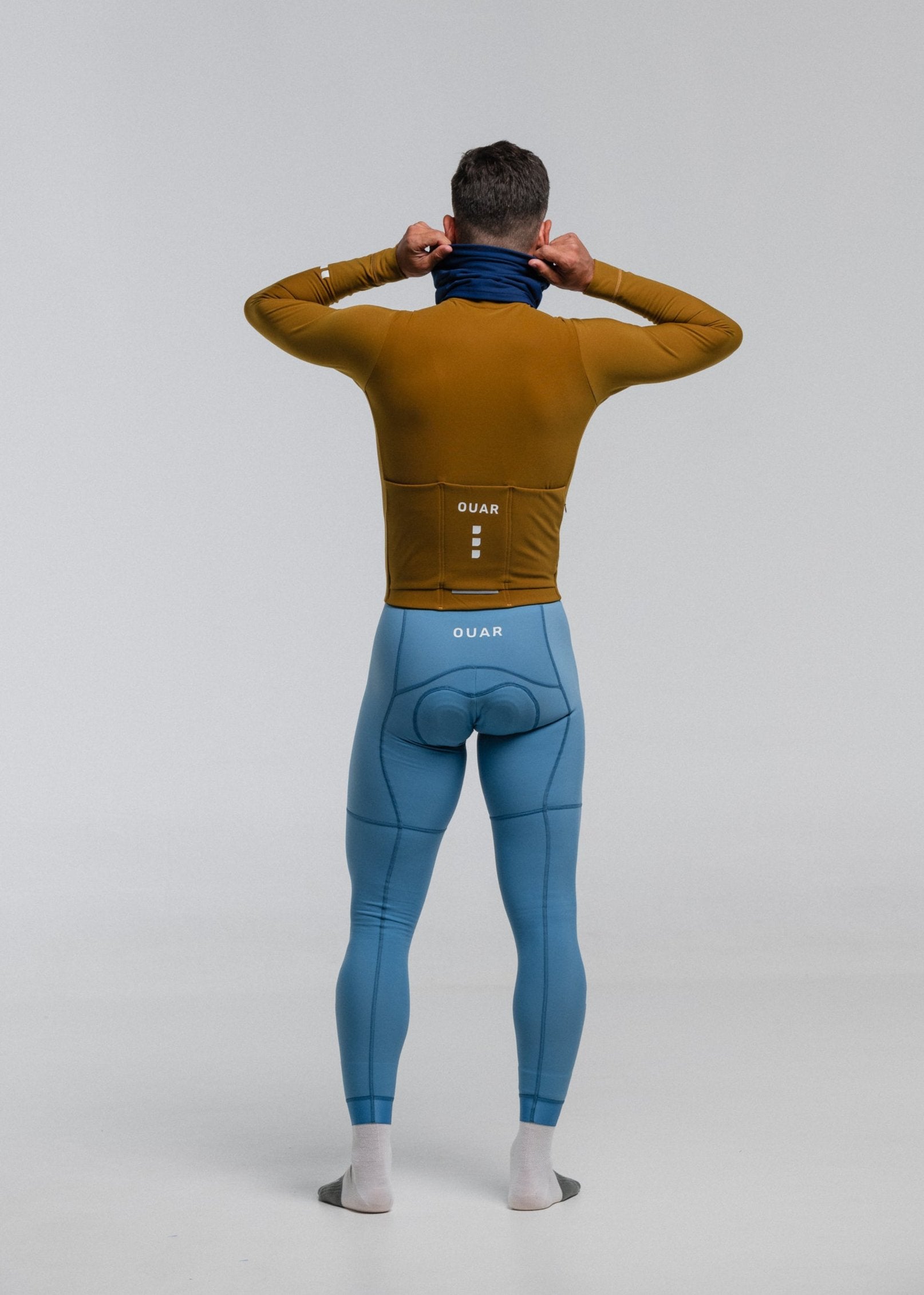 COUNTRY LS JERSEY + SKYBLUE LONG BIBS + MARINO NECK WARMER