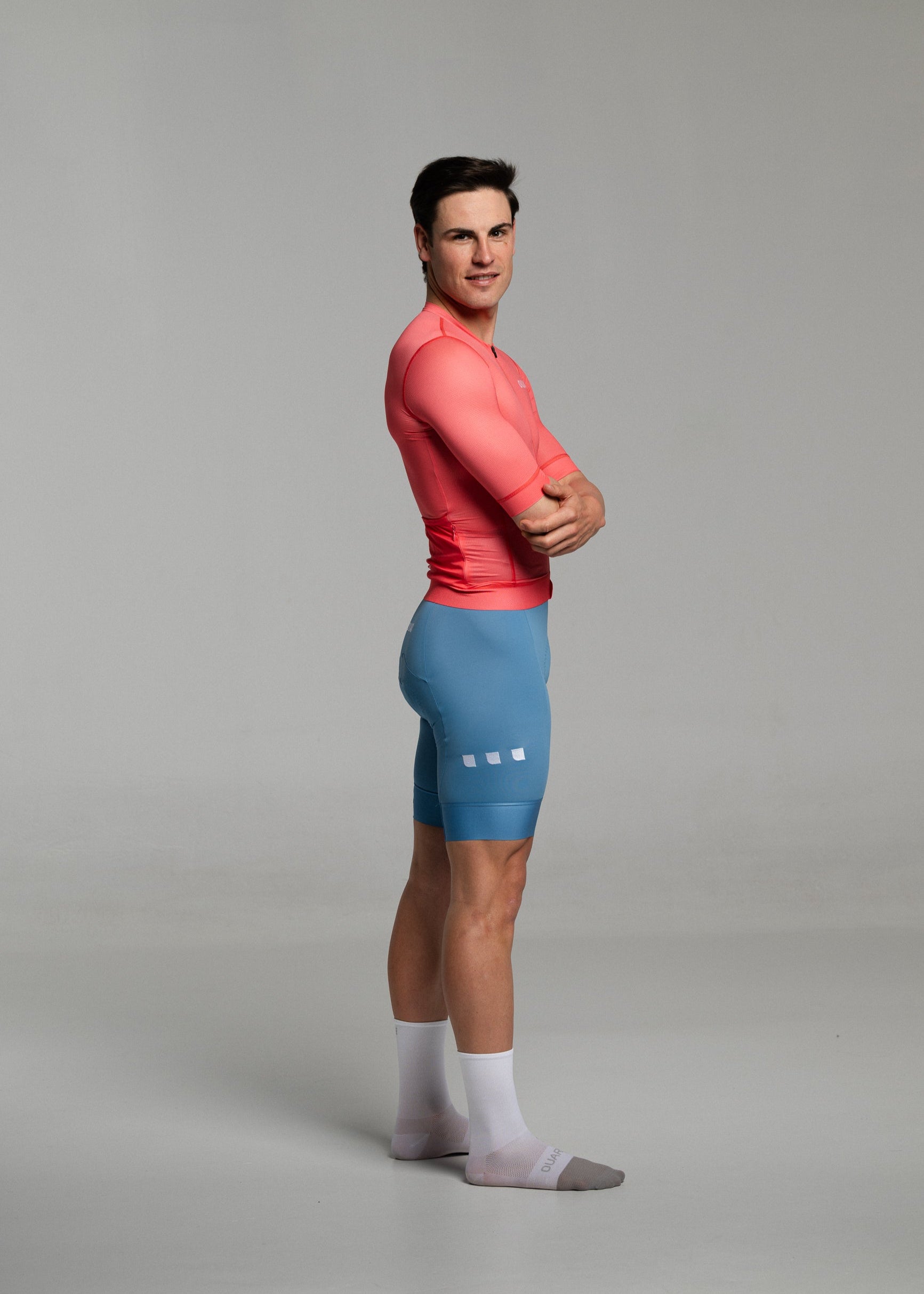 GRAPEFRUIT JERSEY + SKYBLUE BIBS + WHITE/GREY SOCKS