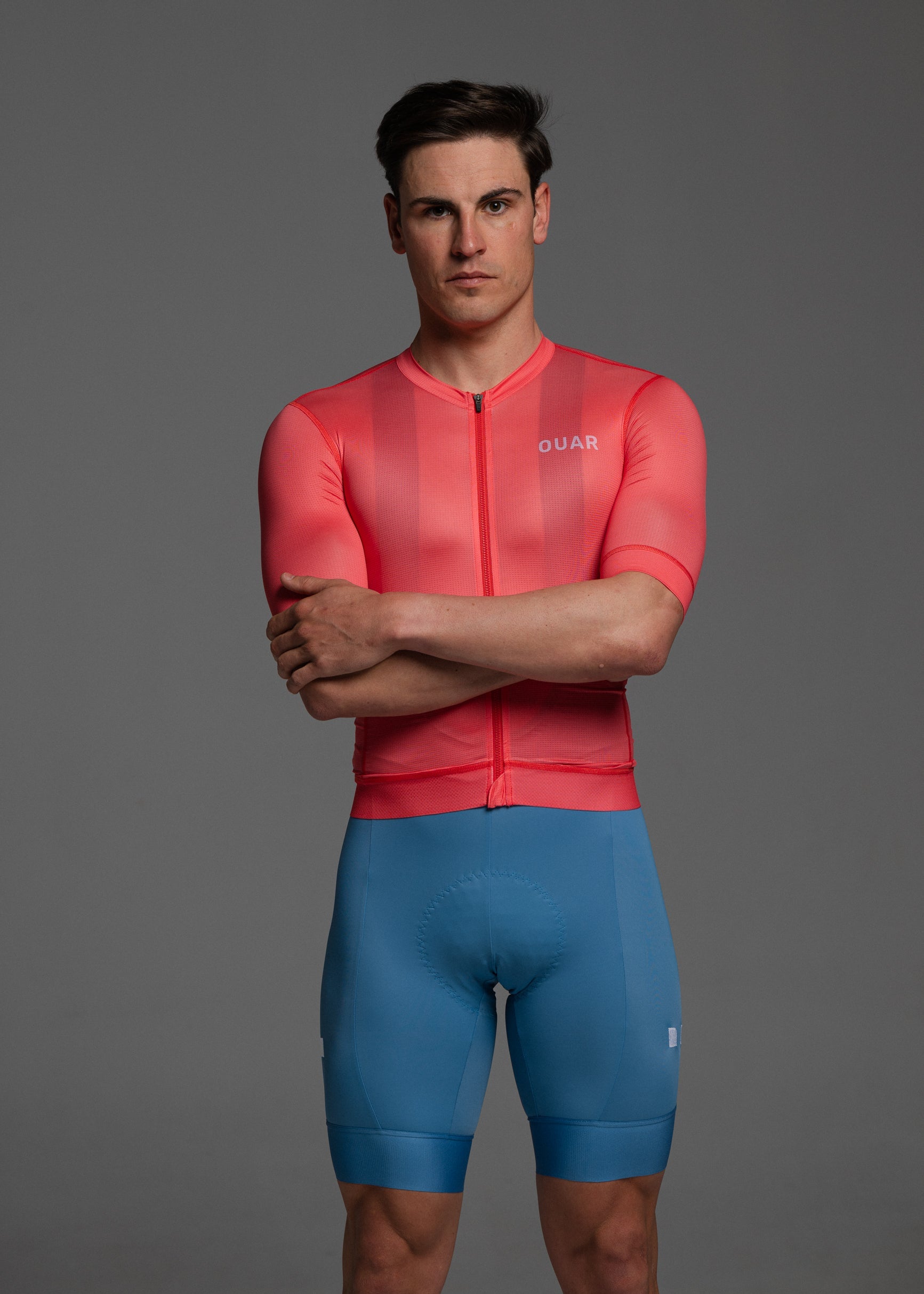GRAPEFRUIT JERSEY + SKYBLUE BIBS + WHITE/GREY SOCKS