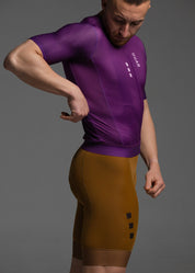 TRUE PURPLE JERSEY + TERROIR EVO BIBS + WHITE/GREY SOCKS