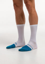WHITE/AQUA - EVO Socks