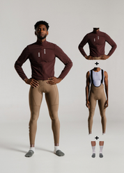 DARK OAK JACKET + HAZEL LONG BIBS + MERINO SOCKS