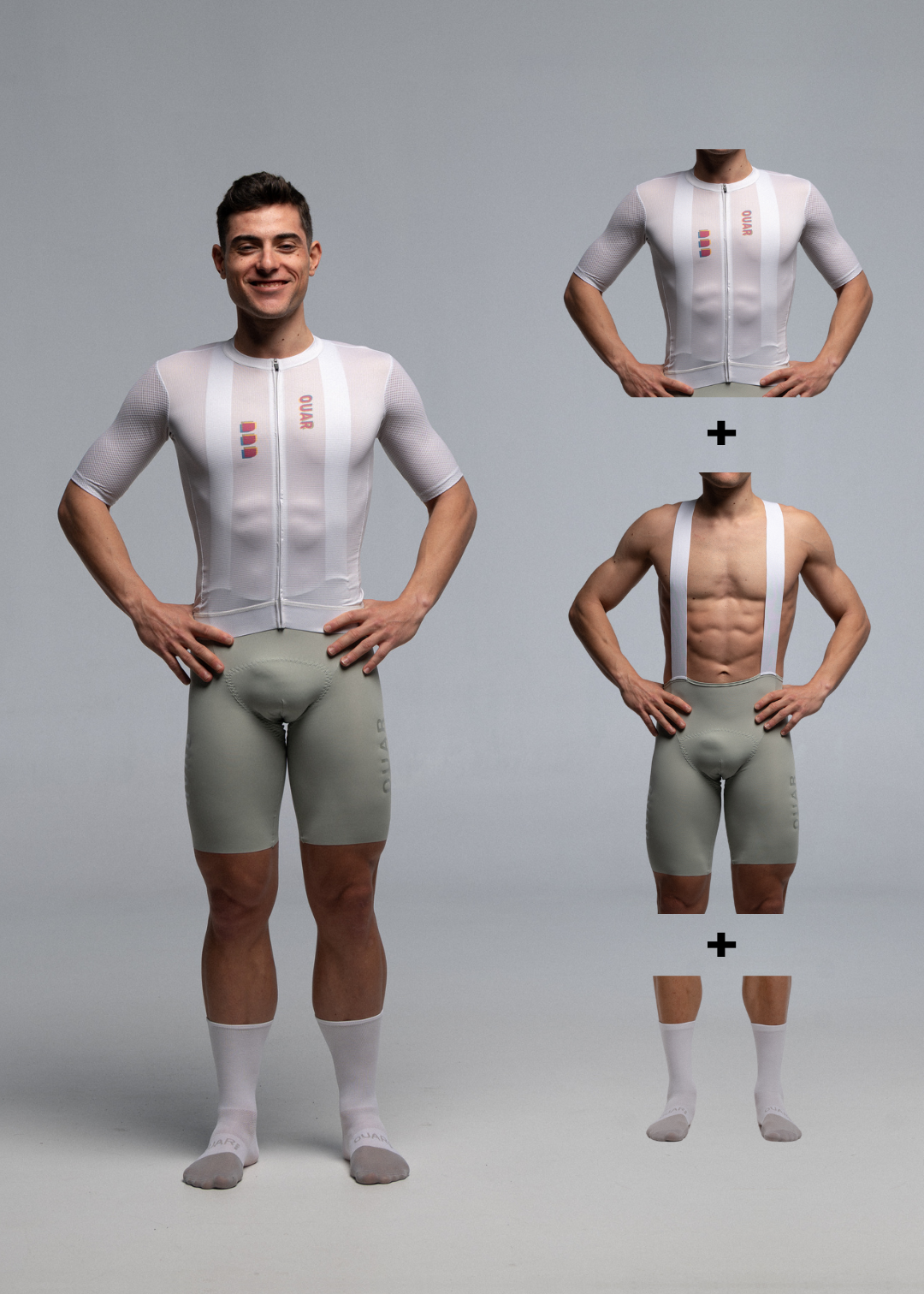 DIZZY WHITE JERSEY + WARM GREY BIBS + WHITE/GREY SOCKS