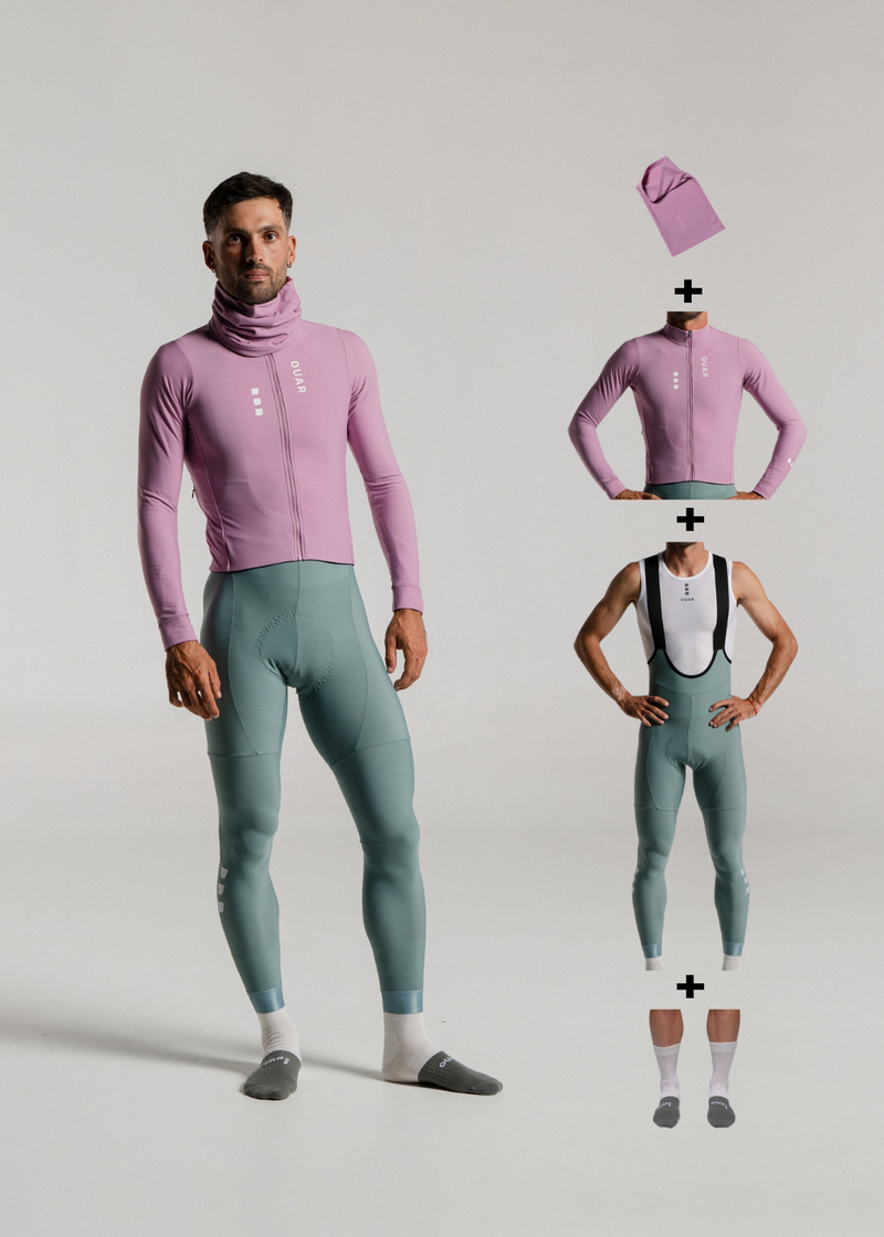 NEW WAVE LS JERSEY + EUCALYPTO LONG BIBS + NECK WARMER + MERINO SOCKS