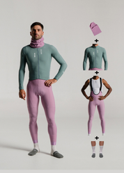 JUNGLE LS JERSEY + DUSTY ORCHID LONG BIBS + NECK WARMER + MERINO SOCKS