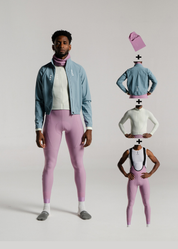 LOUNGE LS JERSEY + DUSTY ORCHID + MINERAL JACKET + NECK WARMER