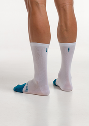 WHITE/AQUA - EVO Socks