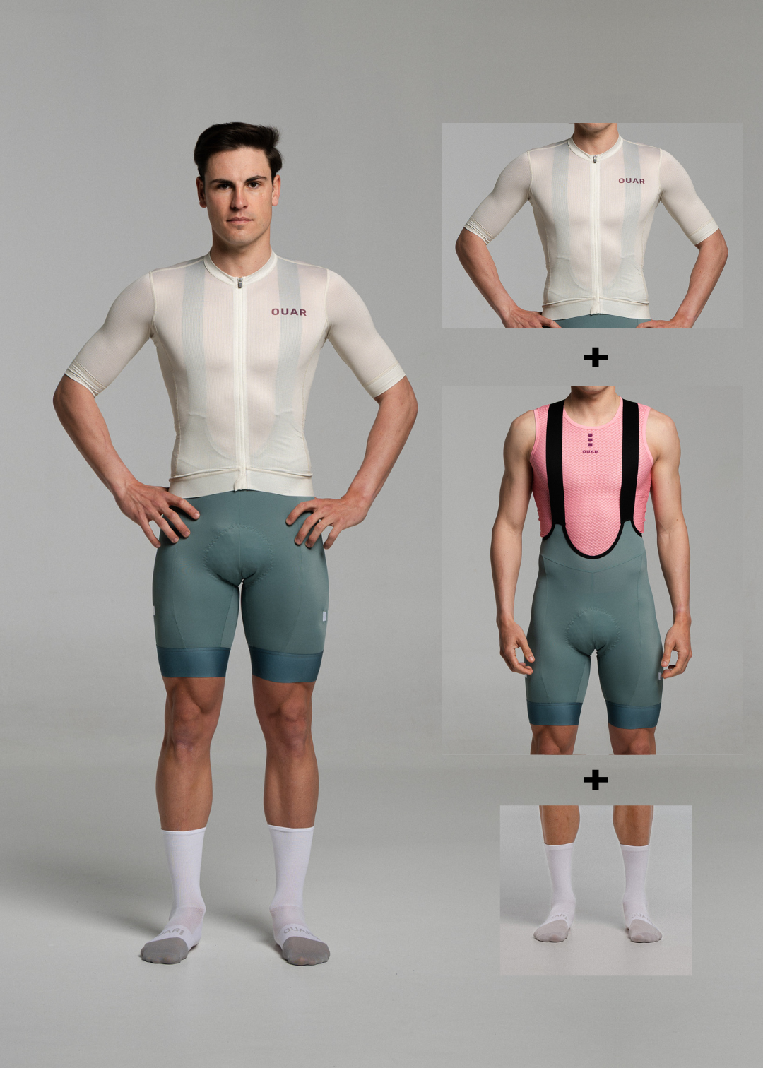 SAND EVO JERSEY + EUCALYPTO BIBS + WHITE/GREY SOCKS