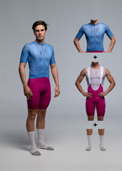 COBALT BLUE JERSEYS + ORCHID BIBS + WHITE/GREY SOCKS