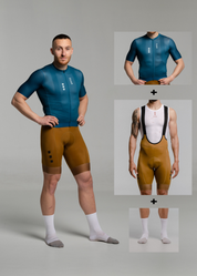 DARK TEAL JERSEY + TERROIR BIBS + WHITE/GREY SOCKS