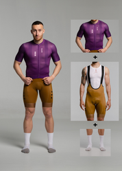 TRUE PURPLE JERSEY + TERROIR EVO BIBS + WHITE/GREY SOCKS