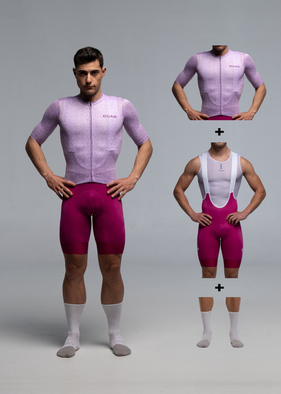 VIOLET JERSEY + ORCHID BIBS + WHITE/GREY SOCKS