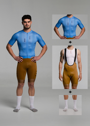 COBALT BLUE JERSEY + TERROIR BIBS + WHITE/GREY SOCKS