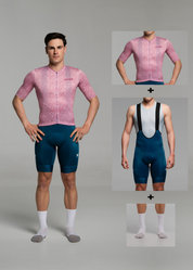 PINK PIXEL JERSEY + AQUA BIBS + WHITE/GREY SOCKS