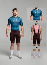 DARK TEAL JERSEY + DARK BURDEOS BIBS + WHITE/GREY SOCKS