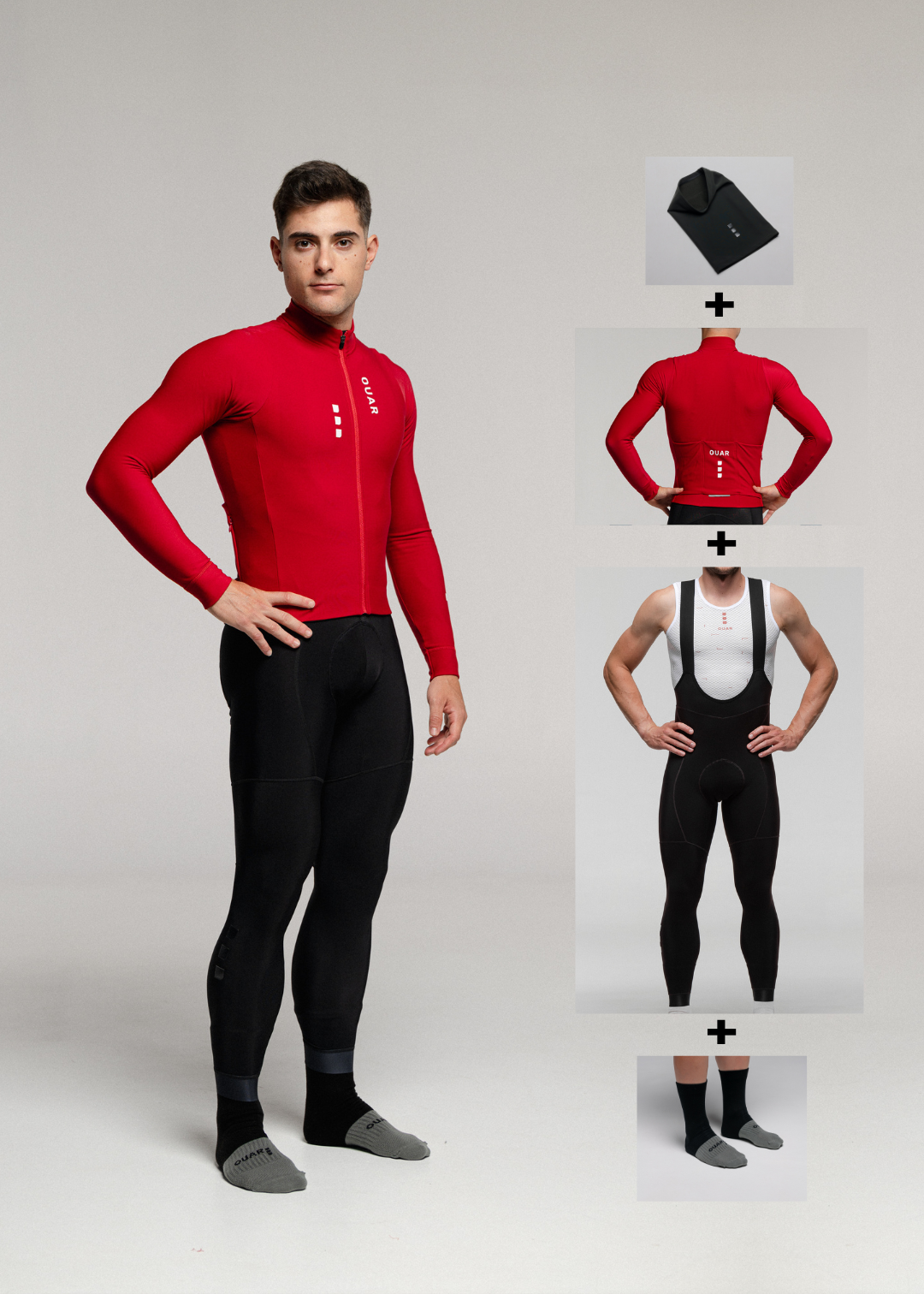DISCO LS JERSEY + PURE BLACK LONG BIBS + NECK WARMER + MERINO SOCKS