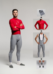DISCO LS JERSEY + ARTIC GREY LONG BIBS + NECK WARMER + MERINO SOCKS