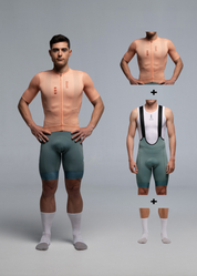 PEACH JERSEY + EUCALYPTO BIBS + WHITE/GREY SOCKS