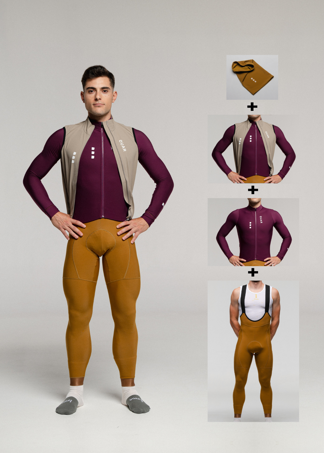 SOUL LS JERSEY + TIERRA LONG BIBS + SAND GILET + NECK WARMER