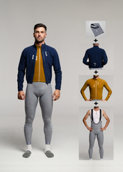 COUNTRY LS JERSEY + ARTIC GREY LONG BIBS + DARK NIGHT JACKET + NECK WARMER