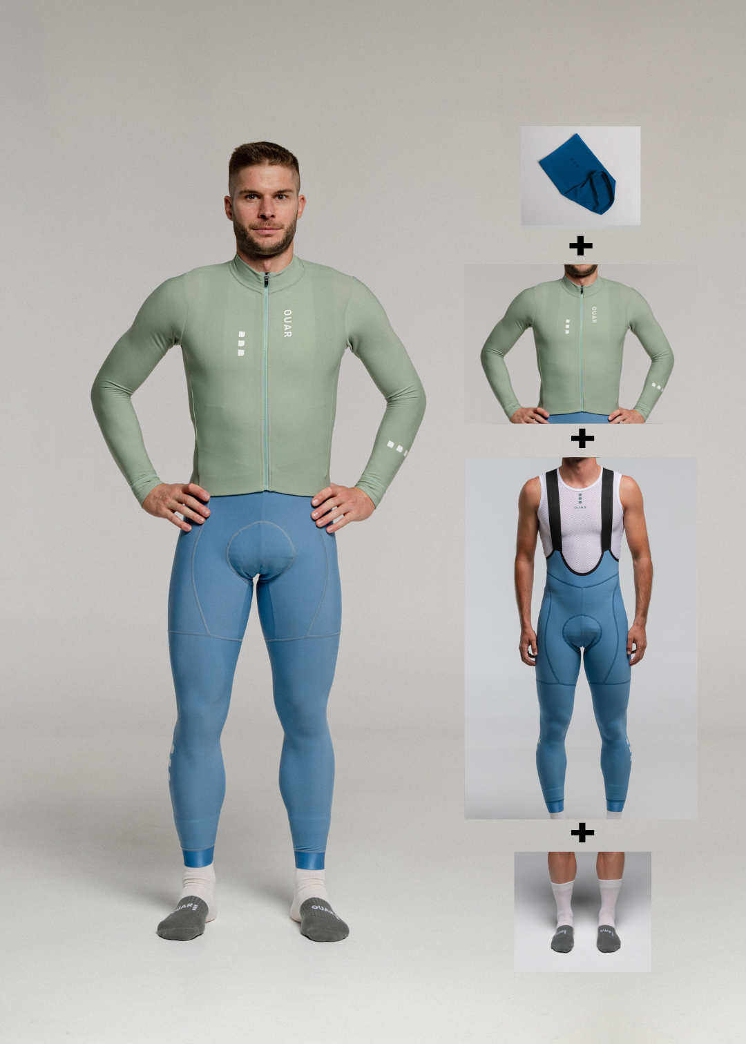 CHILL LS JERSEY + SKYBLUE LONG BIBS + NECK WARMER + MERINO SOCKS