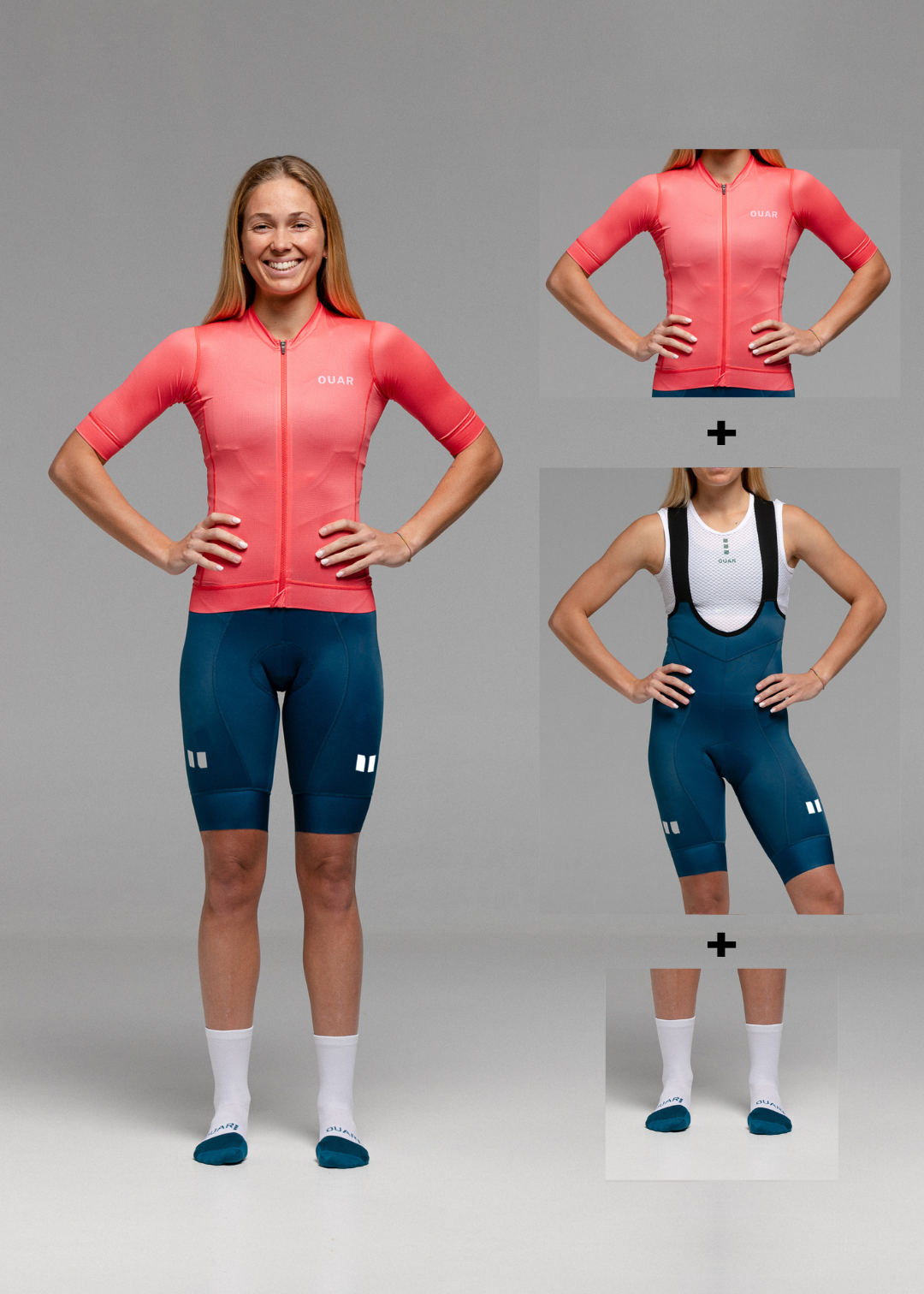 GRAPEFRUIT JERSEY + AQUA BIBS + WHITE/AQUA SOCKS WOMAN
