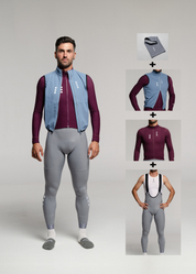 SOUL LS JERSEY + ARTIC GREY LONG BIBS + GLACIER GILET + NECK WARMER