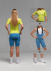 PISTACHIO JERSEY + SKYBLUE BIBS + WHITE/GREY SOCKS