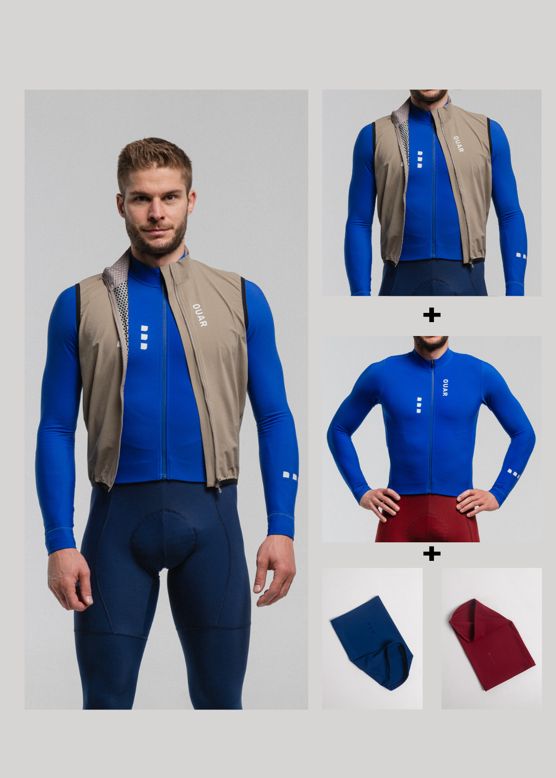 SAND GILET + HOUSE LS JERSEY + MARINO & RUBY NECK WARMERS