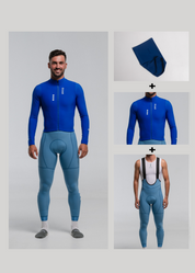 HOUSE LS JERSEY + SKYBLUE LONG BIBS + MARINO NECK WARMER