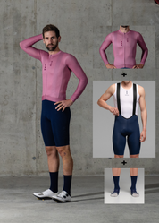 DUSTY CHERRY LS JERSEY + MARINO BIBS + MARINO/GREY SOCKS