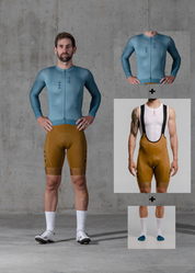 DUSTY MINT LS JERSEY + TERROIR BIBS + WHITE/AQUA SOCKS