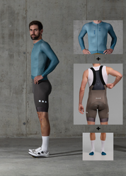DUSTY MINT LS JERSEY + STONE BIBS + WHITE/AQUA SOCKS