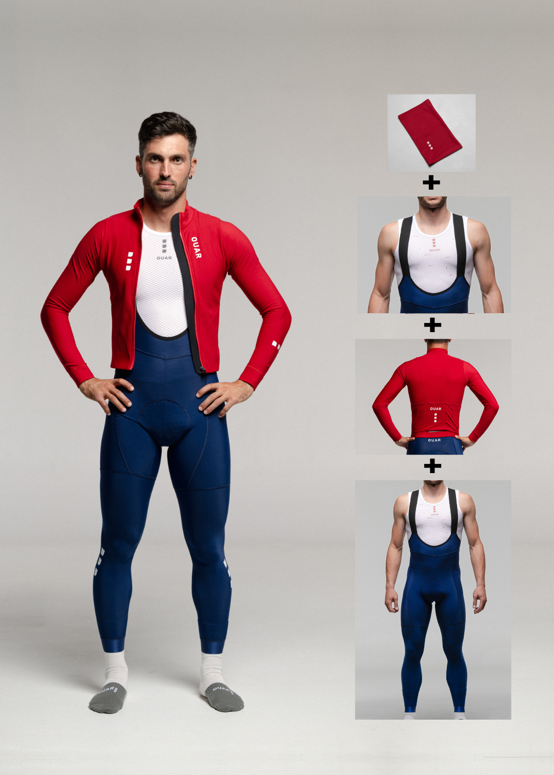 DISCO LS JERSEY + MARINO LONG BIBS + BASE LAYER + NECK WARMER