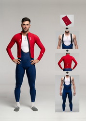 DISCO LS JERSEY + MARINO LONG BIBS + BASE LAYER + NECK WARMER