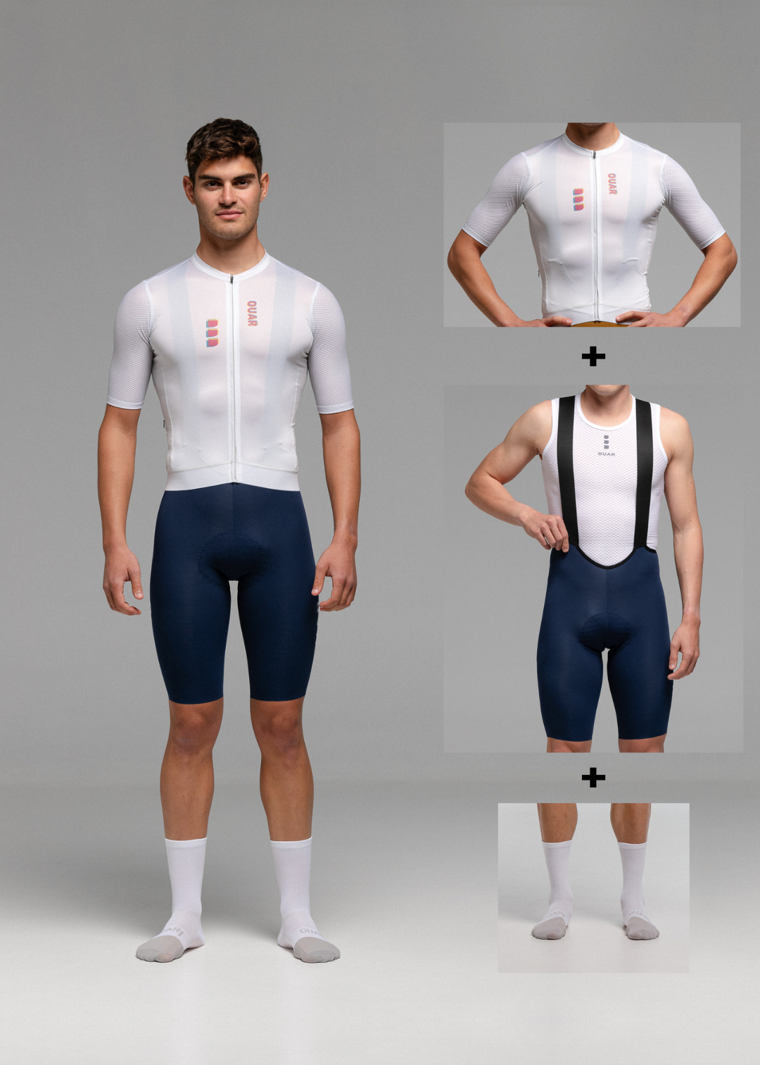 DIZZY WHITE JERSEY + MARINO AERYS BIBS + WHITE/AQUA SOCKS