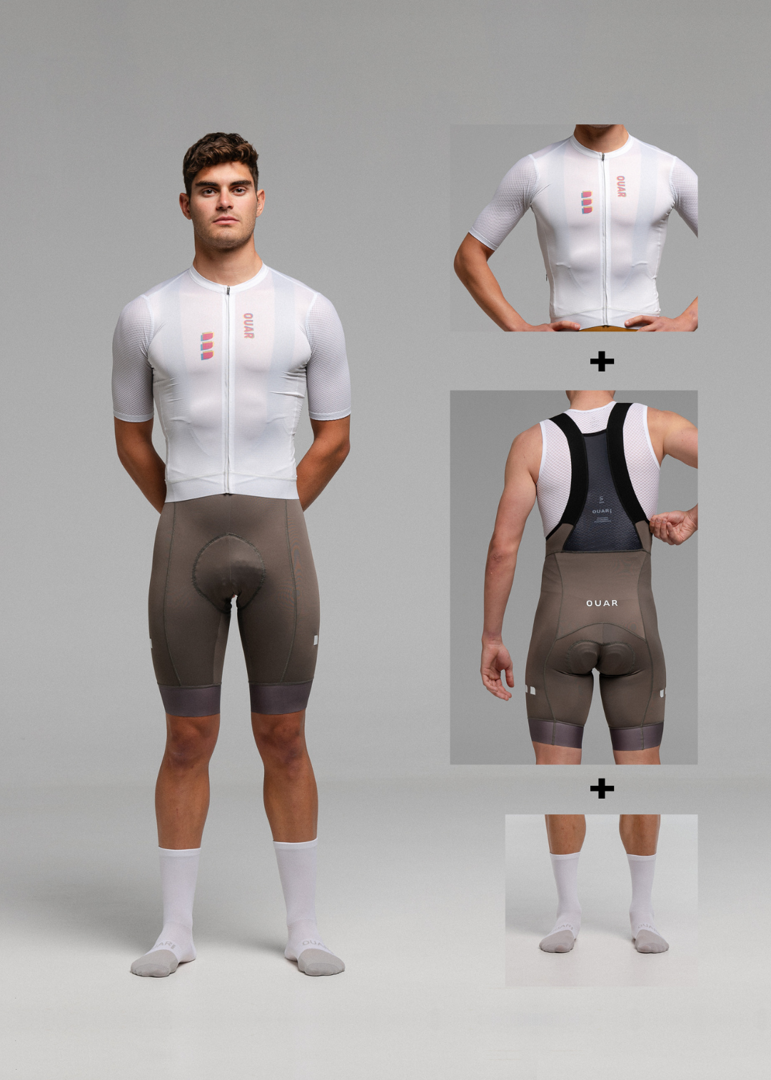 DIZZY WHITE JERSEY + STONE BIBS + WHITE/AQUA SOCKS