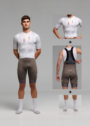 DIZZY WHITE JERSEY + STONE BIBS + WHITE/AQUA SOCKS