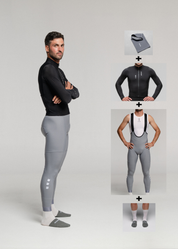 ROCK AND ROLL LS JERSEY + ARTIC GREY LONG BIBS + NECK WARMER + MERINO SOCKS