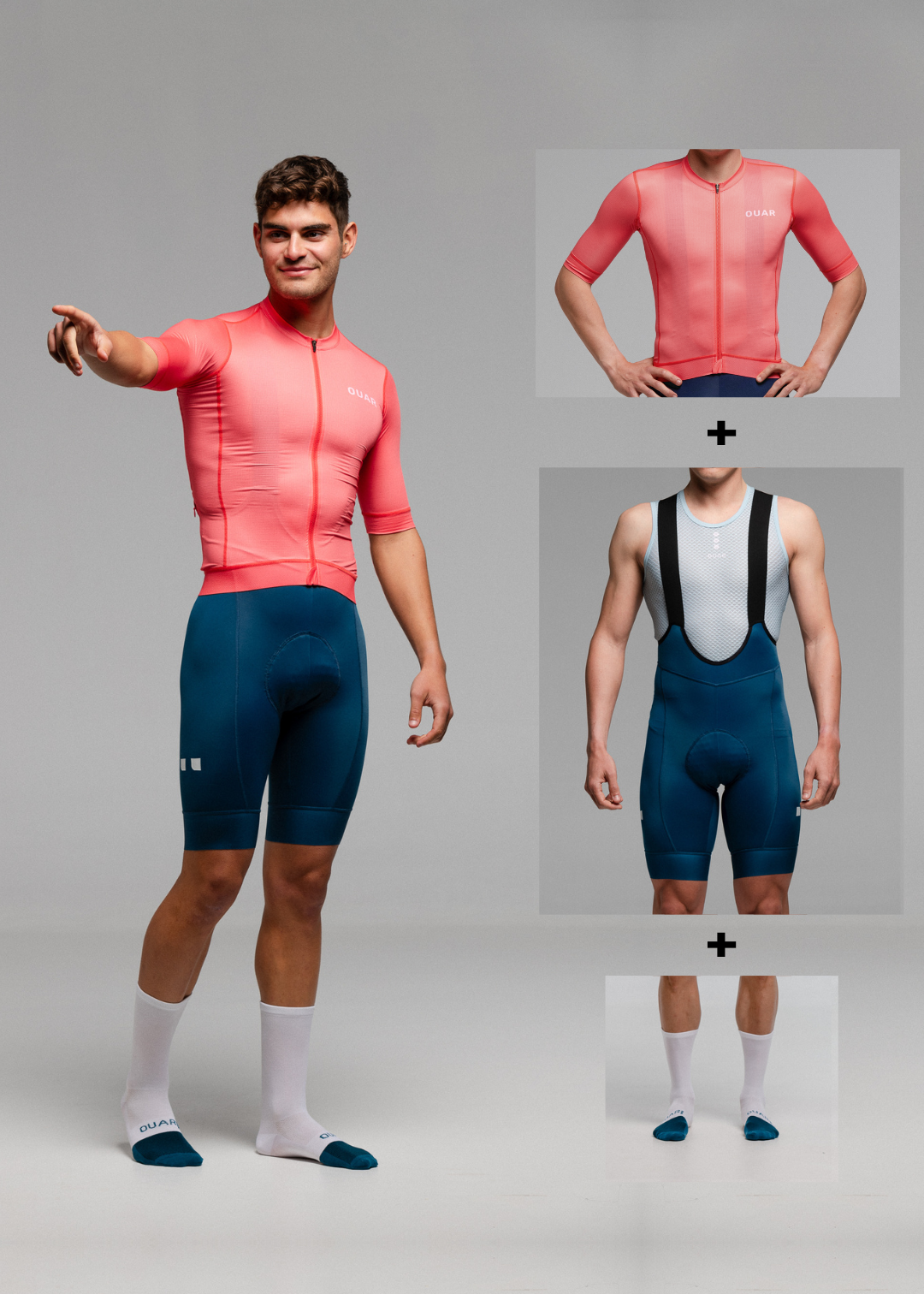GRAPEFRUIT JERSEY + AQUA BIBS + WHITE/AQUA SOCKS