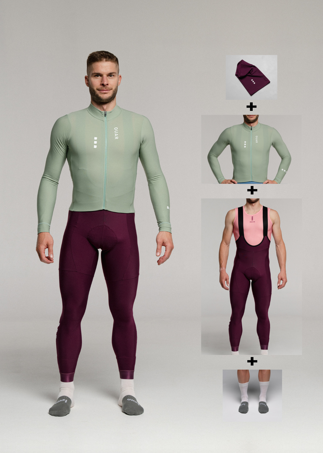 CHILL LS JERSEY + RIPE PLUM LONG BIBS + NECK WARMER + MERINO SOCKS