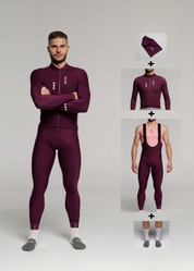 SOUL LS JERSEY + RIPE PLUM LONG BIBS + NECK WARMER + MERINO SOCKS