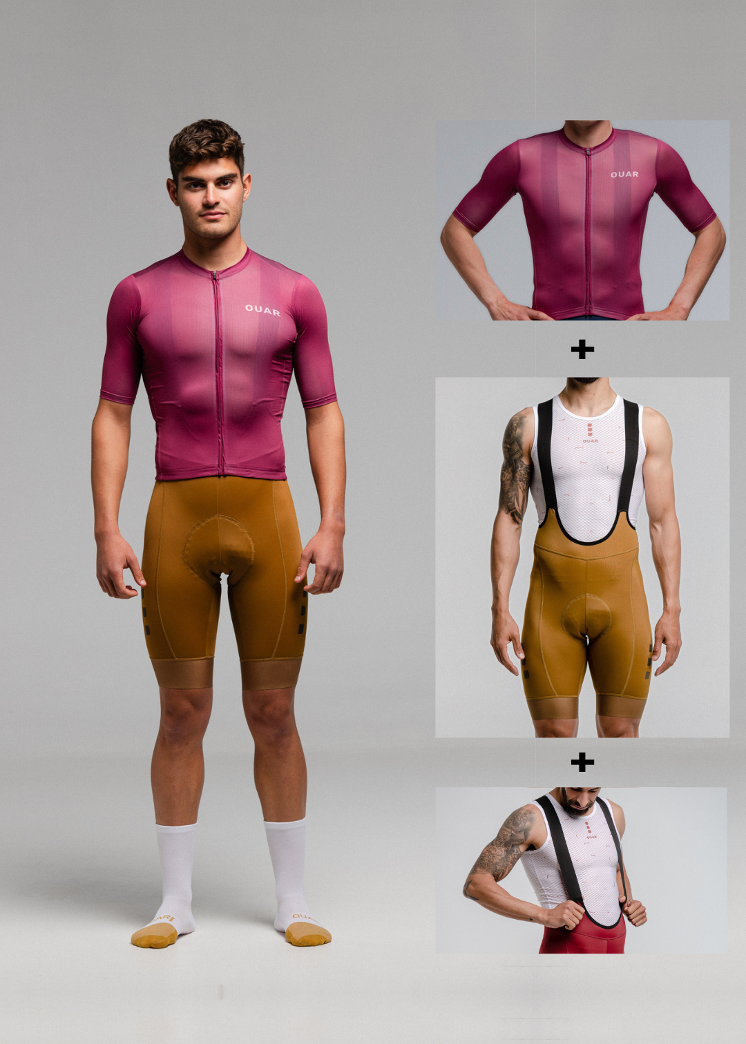 BURDEOS JERSEY + TERROIR BIBS + WHITE/AQUA BASE LAYER