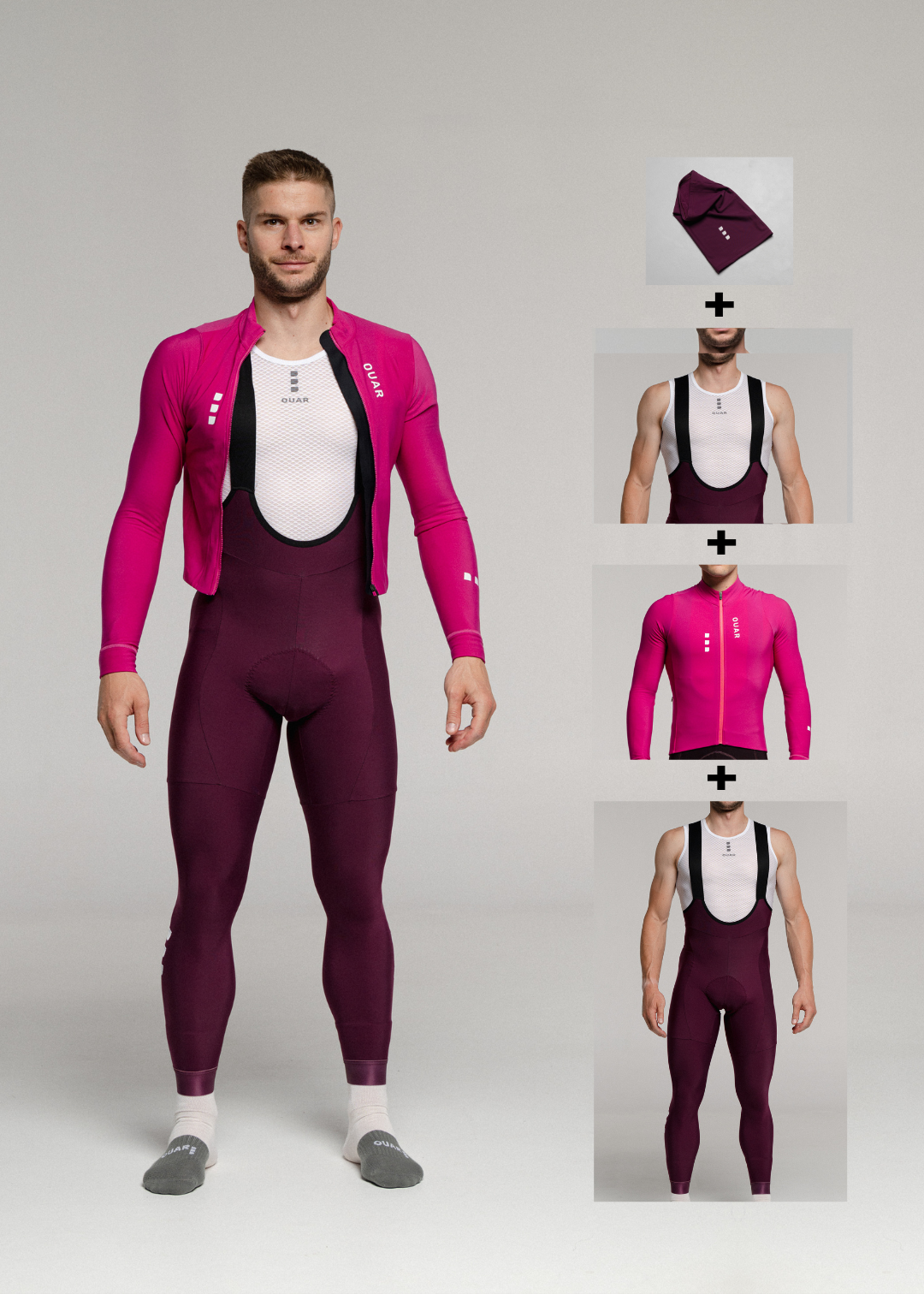 FUNK LS JERSEY + RIPE PLUM LONG BIBS + BASE LAYER + NECK WARMER