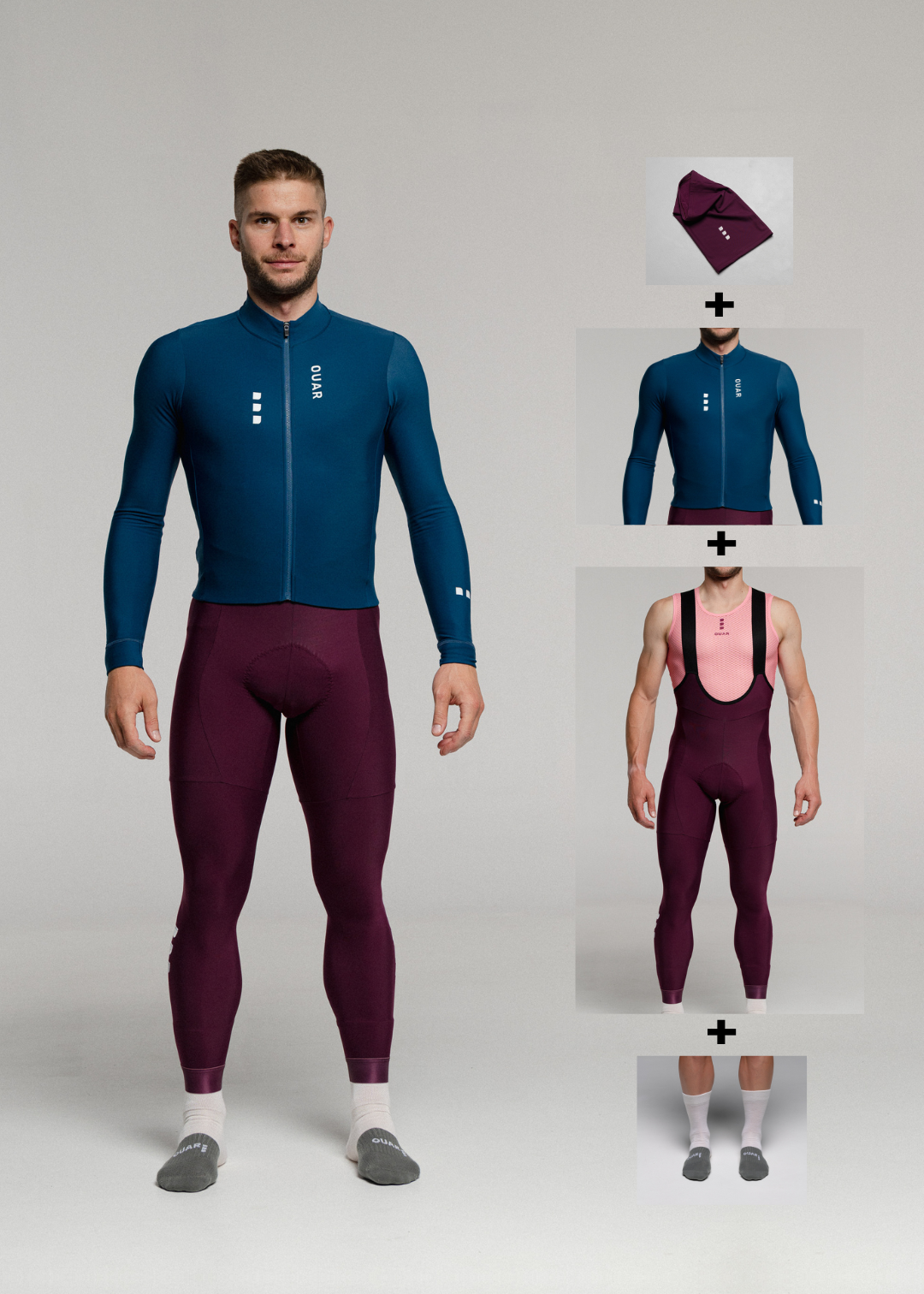 JAZZ LS JERSEY + RIPE PLUM LONG BIBS + NECK WARMER + MERINO SOCKS
