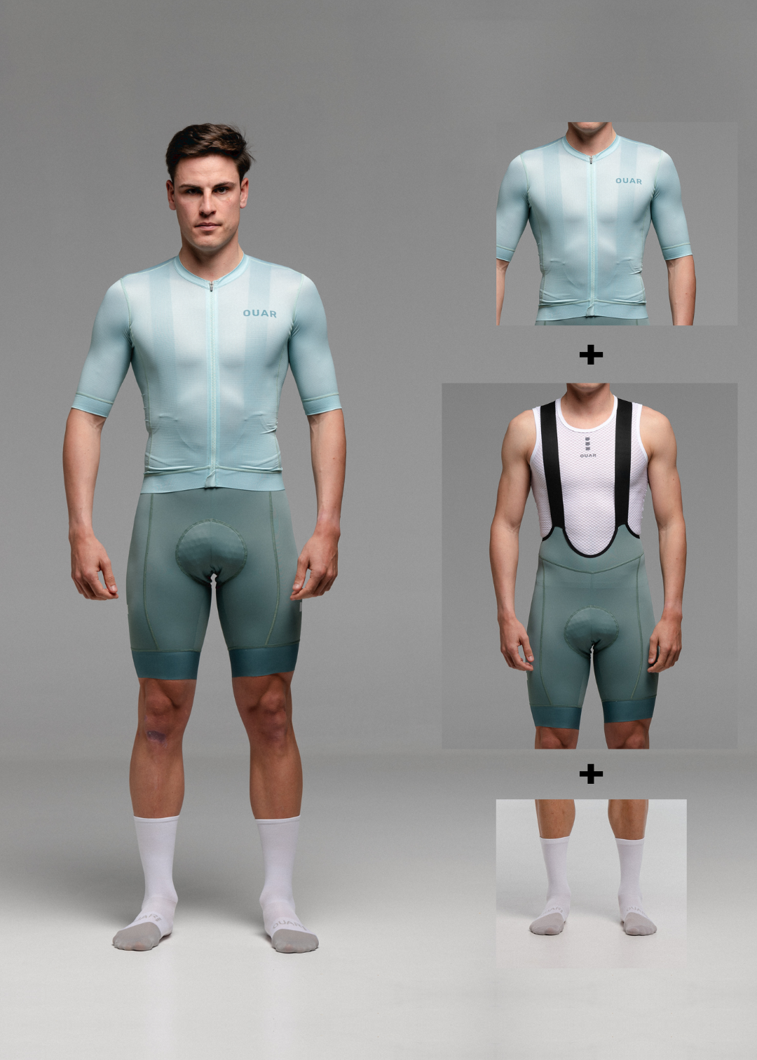 DUSTY MOSS JERSEY + EUCALYPTO BIBS + WHITE/GREY SOCKS