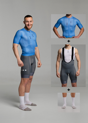 COBALT BLUE JERSEY + TITANIUM BIBS + WHITE/GREY SOCKS