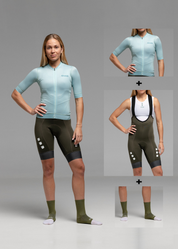 DUSTY MOSS JERSEY + WILD GREEN BIBS + WILD GREEN SOCKS