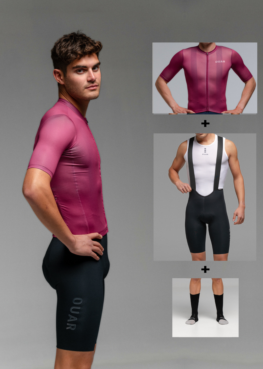 BURDEOS JERSEY + PURE BLACK BIBS + BLACK/GREY SOCKS